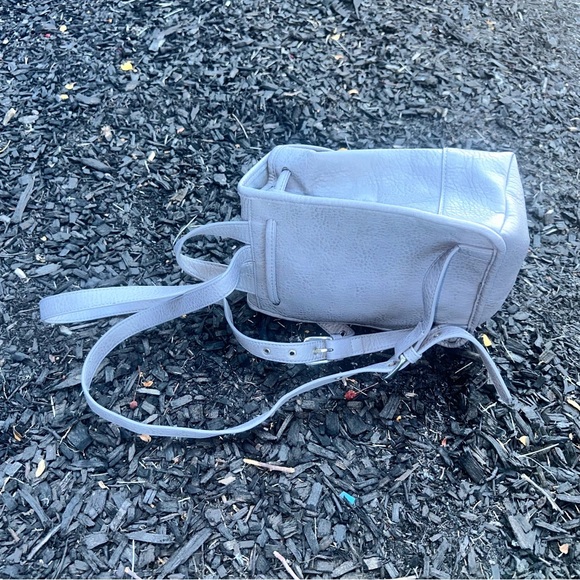 Free People gray pebbled  small Vegan leather  backpack - Picture 8 of 16